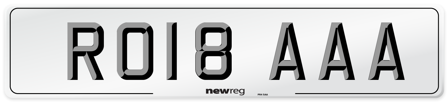 RO18 AAA Number Plate from New Reg